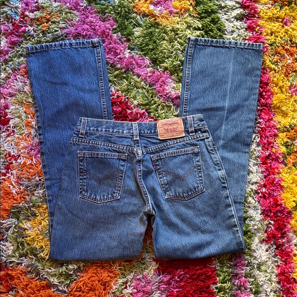 Levi's Vintage 518 Super Low Bootcut Flare Jeans in Classic Blue - Picture 4 of 11